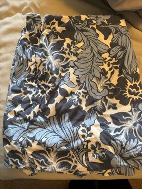 Blue and White linen mini skort